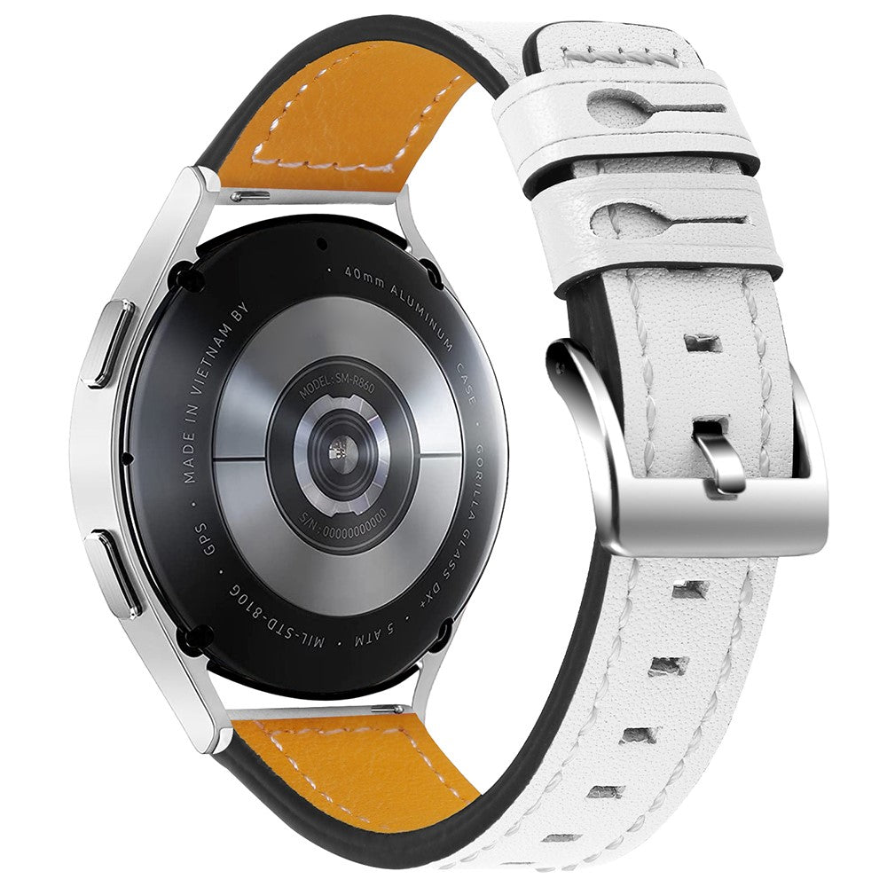 Helt vildt elegant Garmin Vivomove Luxe Γgte lΓ¦der Rem - Hvid#serie_1