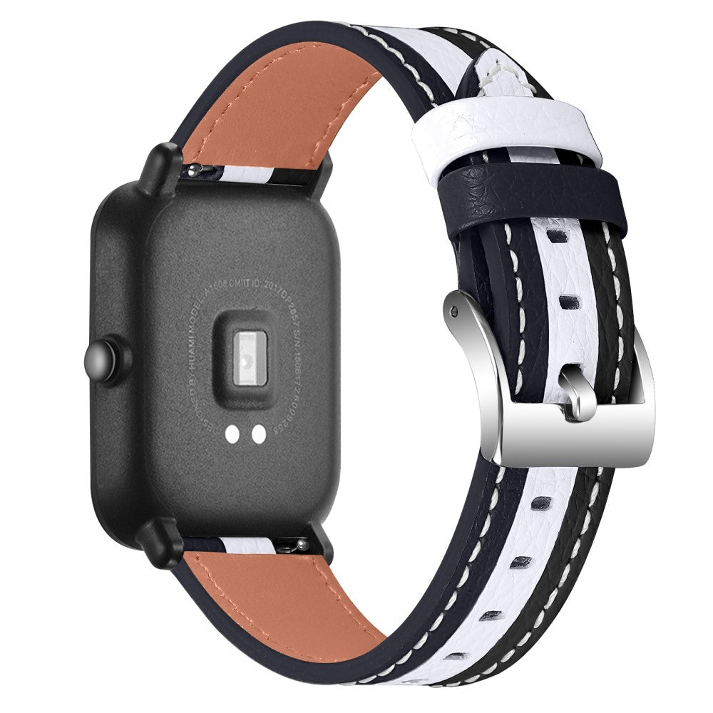Mega holdbart Amazfit Bip / Amazfit Bip Lite Γgte lΓ¦der Rem - Hvid#serie_1