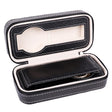 Watch storage box in leather with zipper and 2 slots