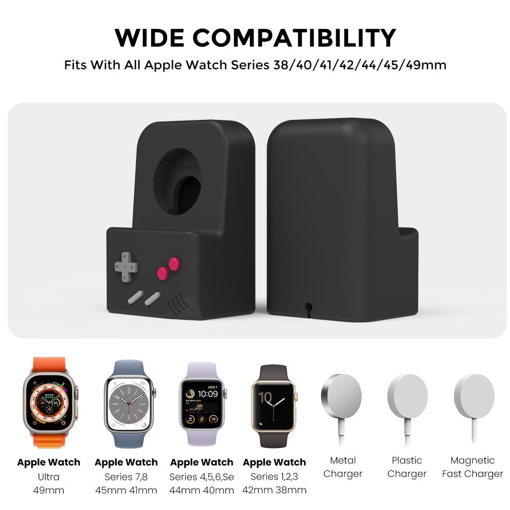 Silikone Holder passer til Apple Smartwatch - Sort#serie_1