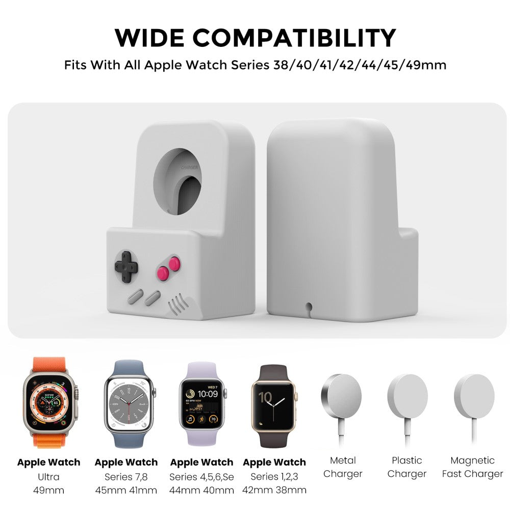 Silikone Holder passer til Apple Smartwatch - Sølv#serie_2