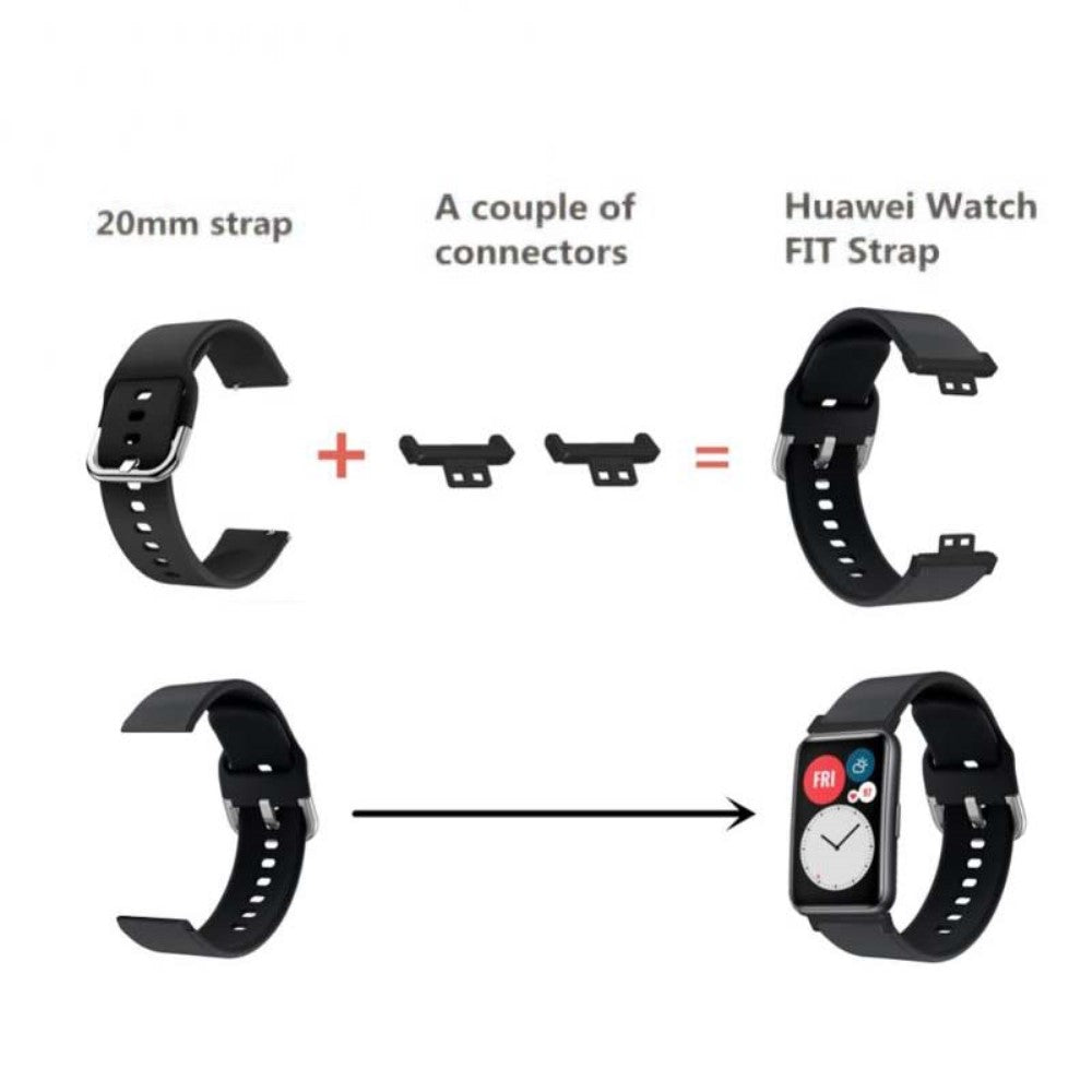 Huawei Watch Fit / Watch Fit Special Edition Watch Band Adapter 20mm Zinc Metal Watch Connector with Screwdriver and Plugs - Silver#serie_4