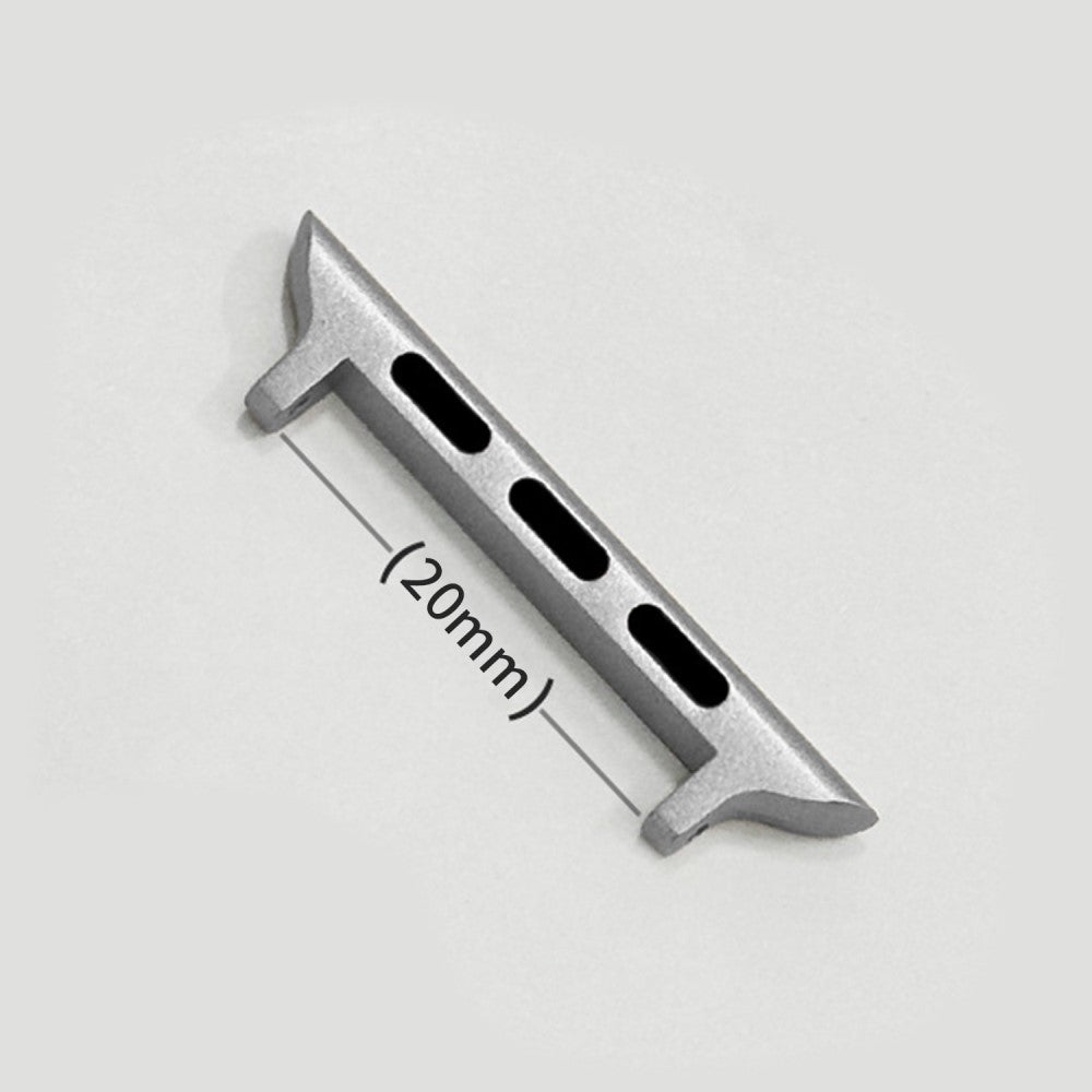 1 Pair Watch Connector Apple Watch Series 41mm - 40mm - 38mm , 20mm Stainless Steel Adapter - Silver#serie_3