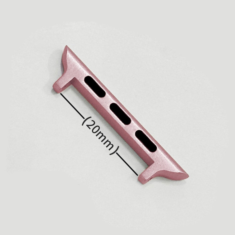 1 Pair Watch Connector Apple Watch Series 41mm - 40mm - 38mm , 20mm Stainless Steel Adapter - Rose Pink#serie_5