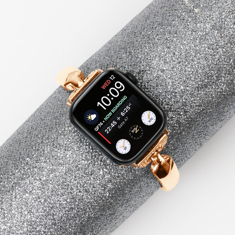 Cool Metal Og Rhinsten Universal Rem passer til Apple Smartwatch - Pink#serie_3