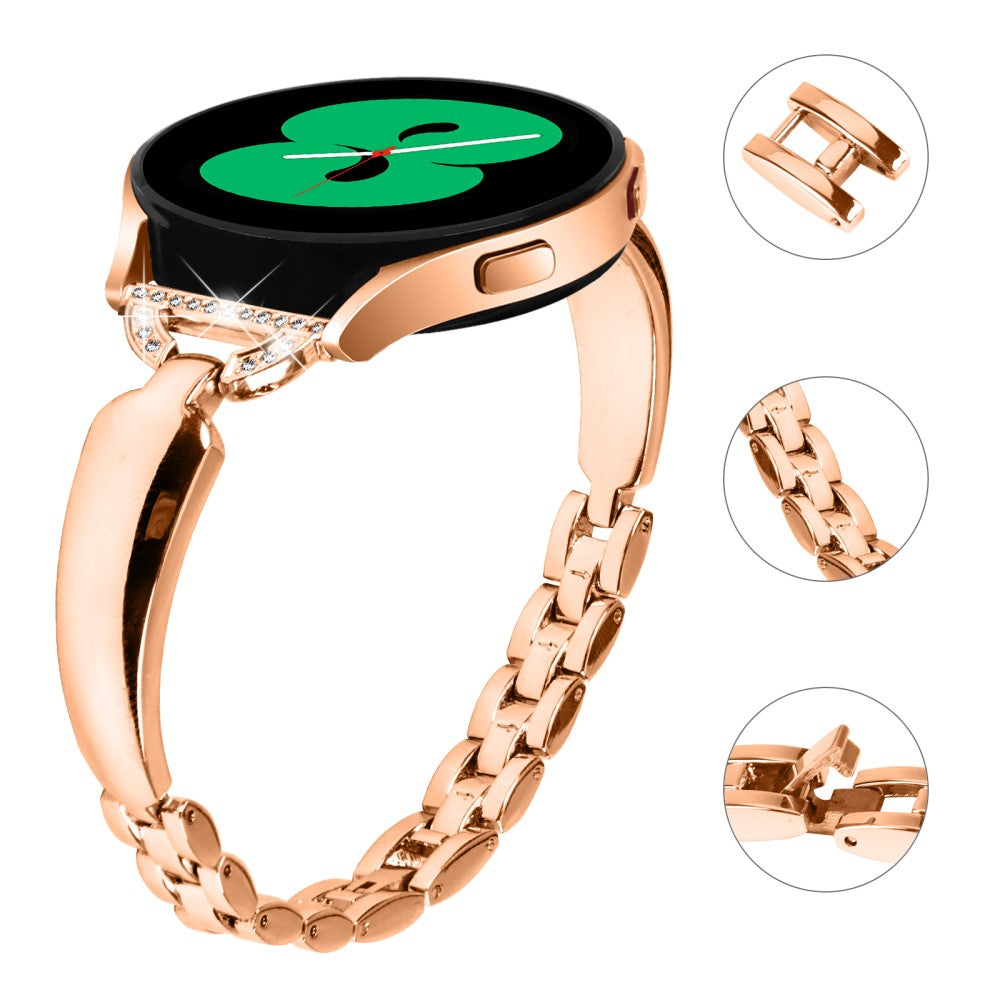 Solid Metal Og Rhinsten Universal Rem passer til Samsung Smartwatch - Pink#serie_3