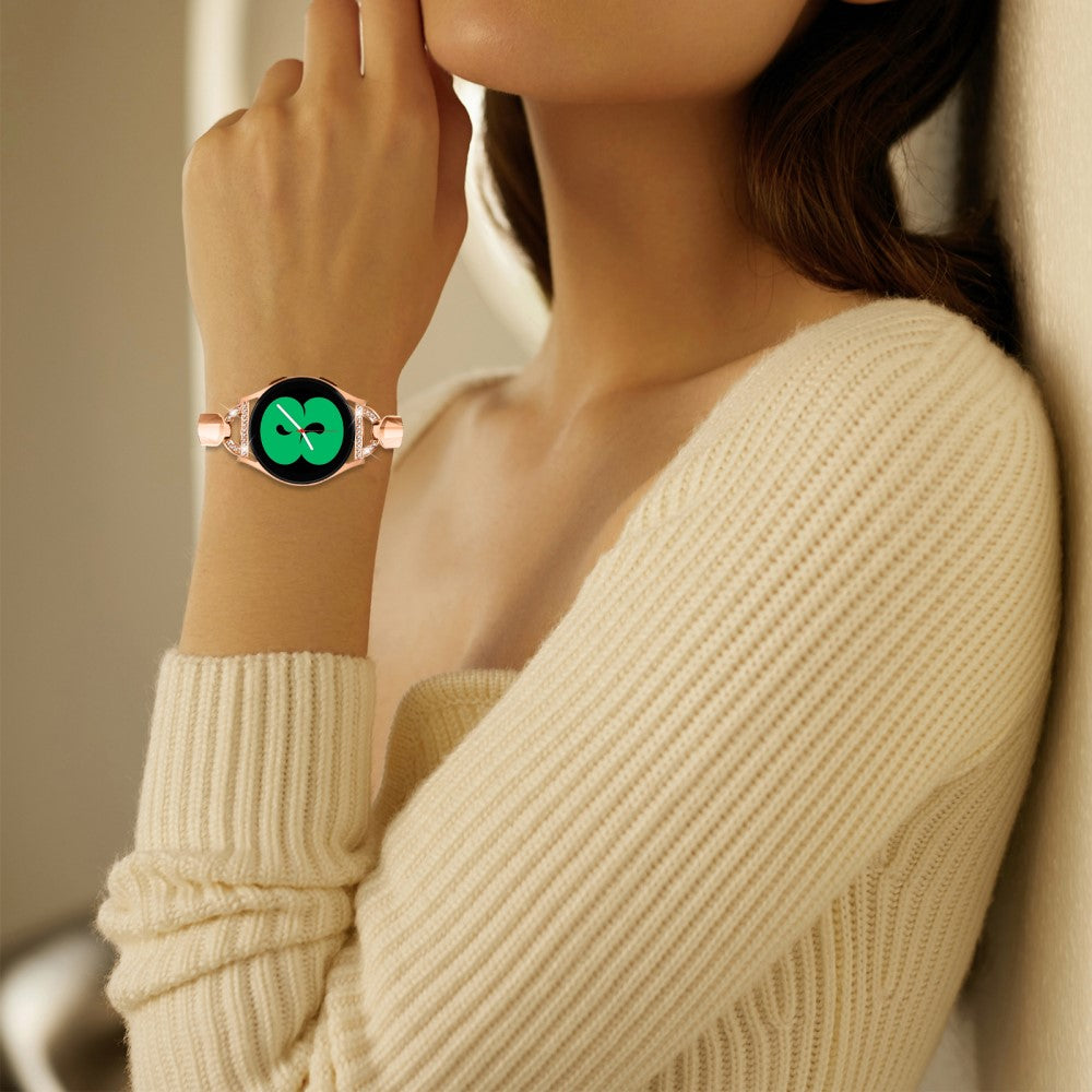 Solid Metal Og Rhinsten Universal Rem passer til Samsung Smartwatch - Pink#serie_3