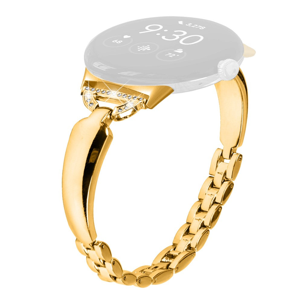 Meget Kønt Metal Og Rhinsten Rem passer til Google Pixel Watch - Guld#serie_2