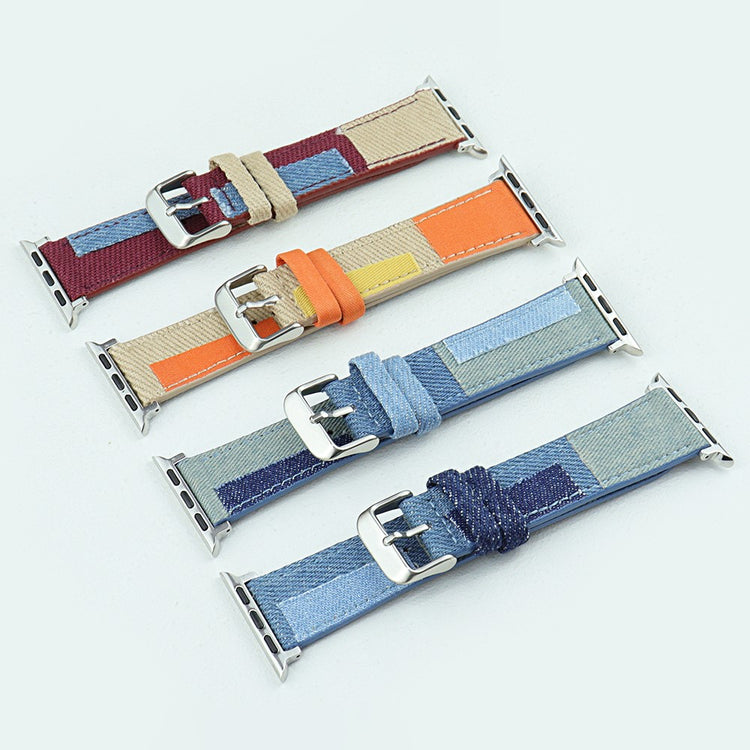 Nydelig Metal Og Nylon Universal Rem passer til Apple Smartwatch - Blå#serie_2