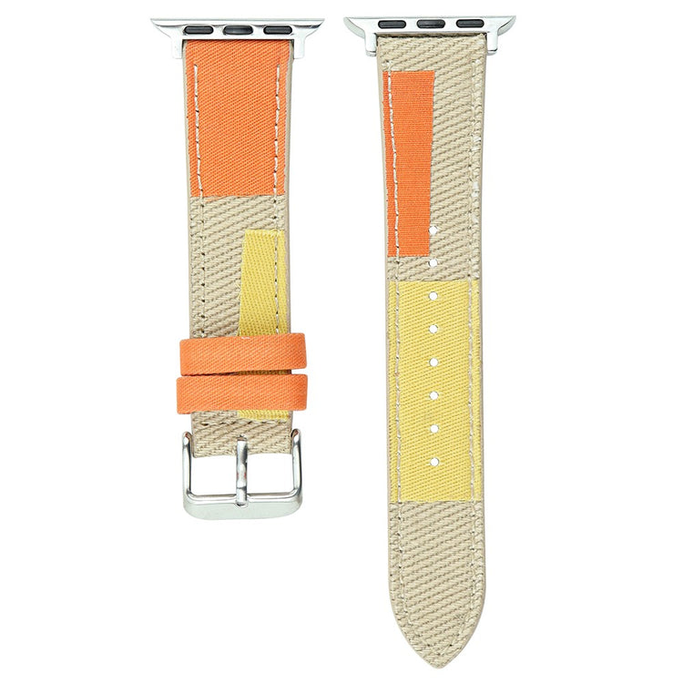 Nydelig Metal Og Nylon Universal Rem passer til Apple Smartwatch - Gul#serie_3