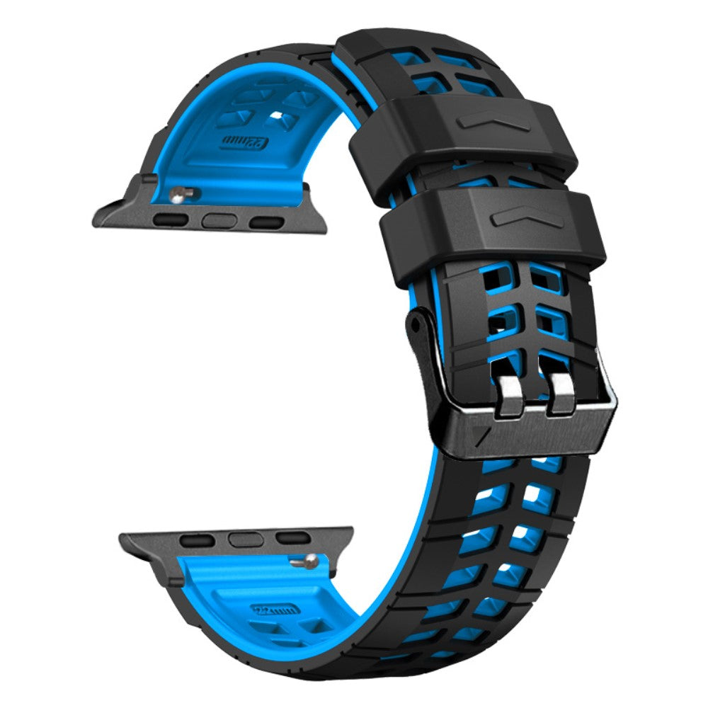 Vildt Pænt Metal Og Silikone Universal Rem passer til Apple Smartwatch - Blå#serie_5