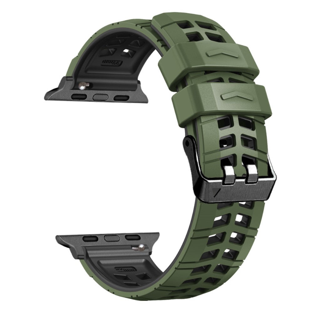 Vildt Pænt Metal Og Silikone Universal Rem passer til Apple Smartwatch - Grøn#serie_8