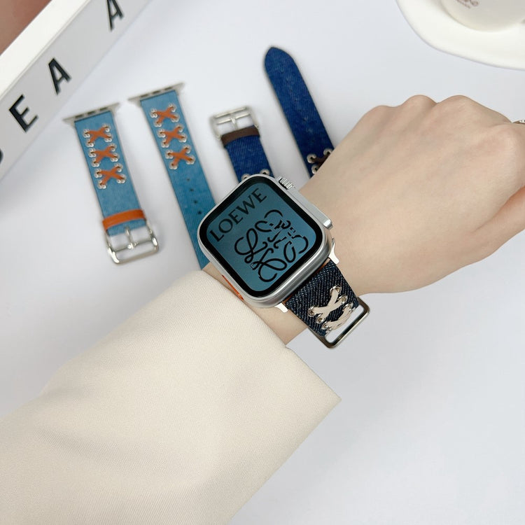 Kønt Metal Og Nylon Universal Rem passer til Apple Smartwatch - Sort#serie_1