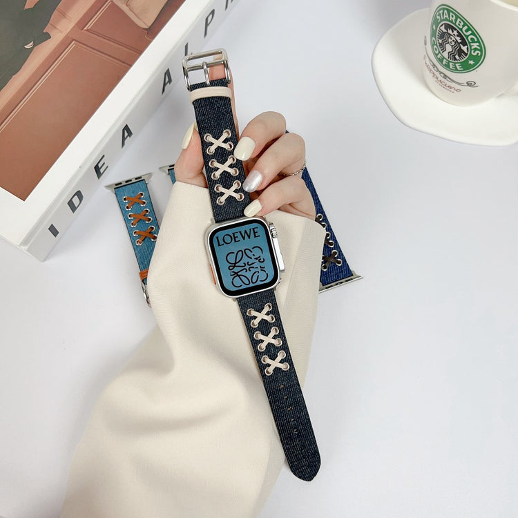 Kønt Metal Og Nylon Universal Rem passer til Apple Smartwatch - Sort#serie_1