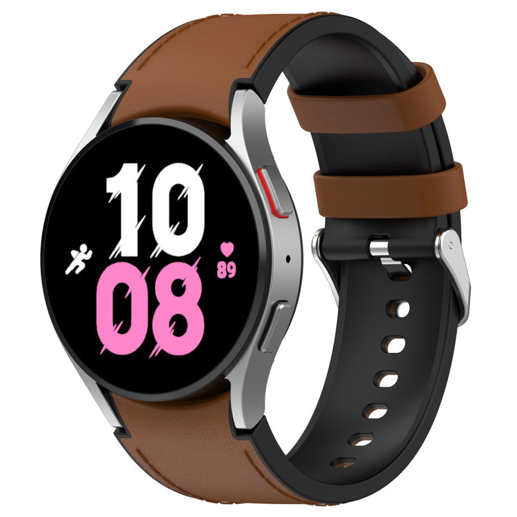 Smuk Metal Og Silikone Universal Rem passer til Samsung Smartwatch - Brun#serie_9