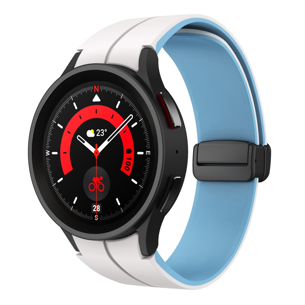 Skøn Metal Og Silikone Universal Rem passer til Samsung Smartwatch - Hvid#serie_2