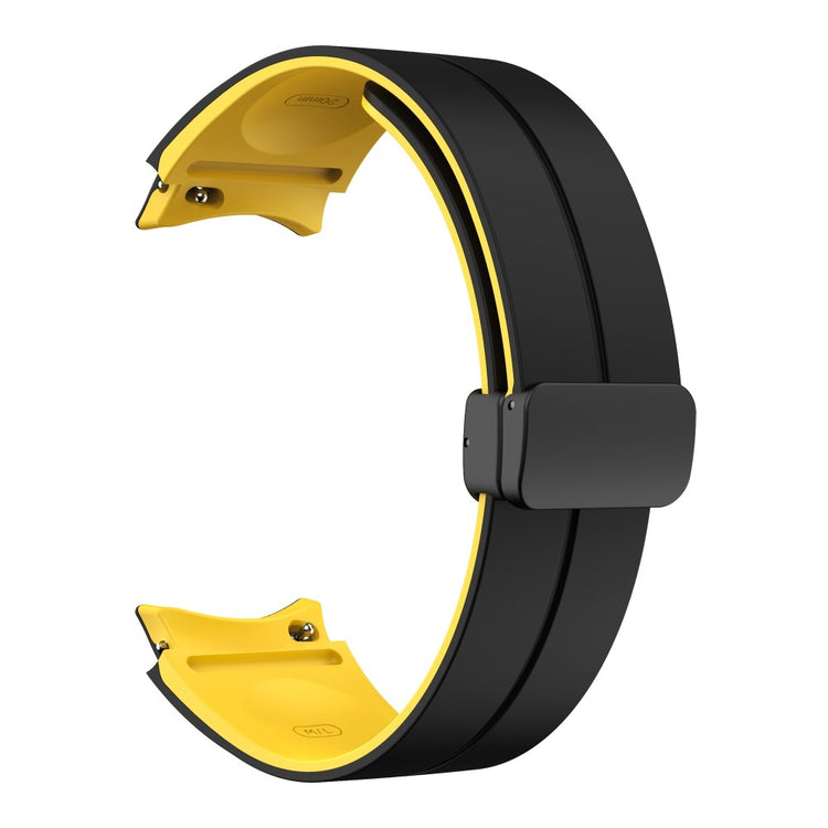 Skøn Metal Og Silikone Universal Rem passer til Samsung Smartwatch - Gul#serie_4