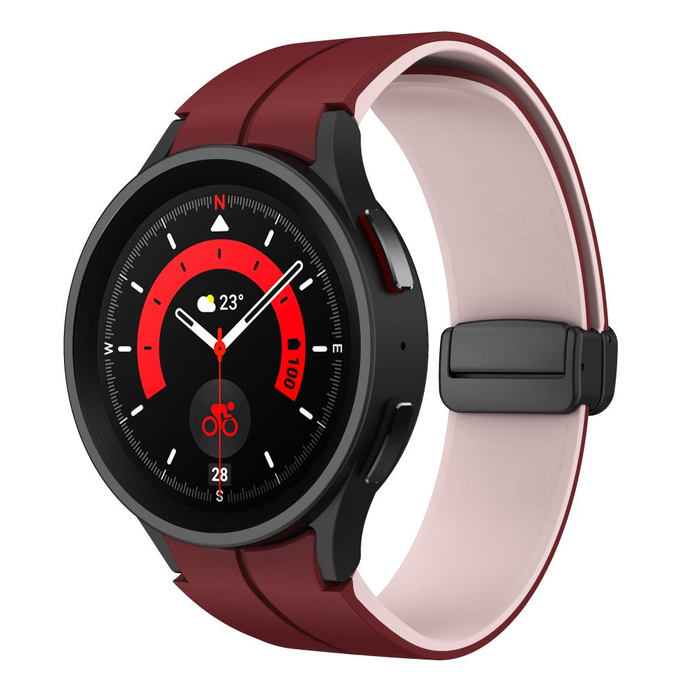 Skøn Metal Og Silikone Universal Rem passer til Samsung Smartwatch - Rød#serie_7