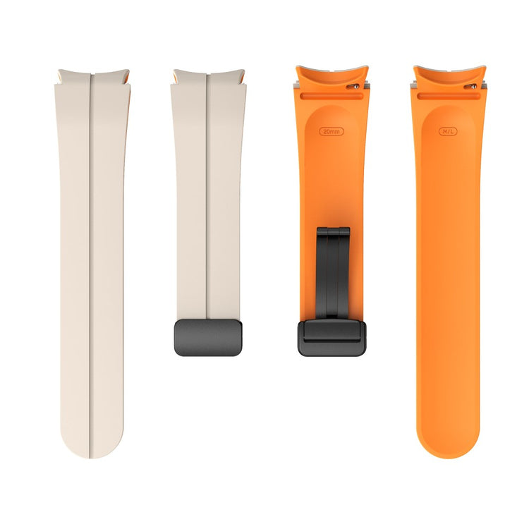 Skøn Metal Og Silikone Universal Rem passer til Samsung Smartwatch - Orange#serie_11