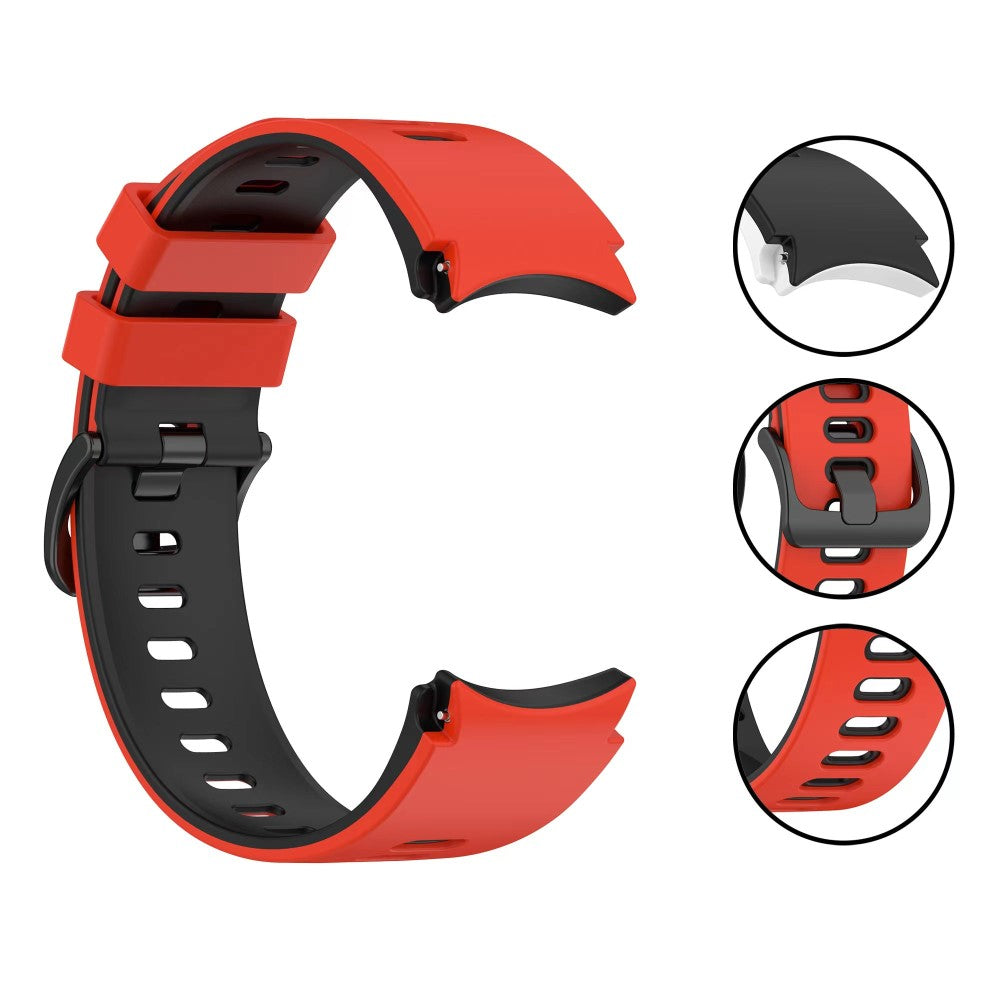 Klassisk Metal Og Silikone Universal Rem passer til Samsung Smartwatch - Rød#serie_1