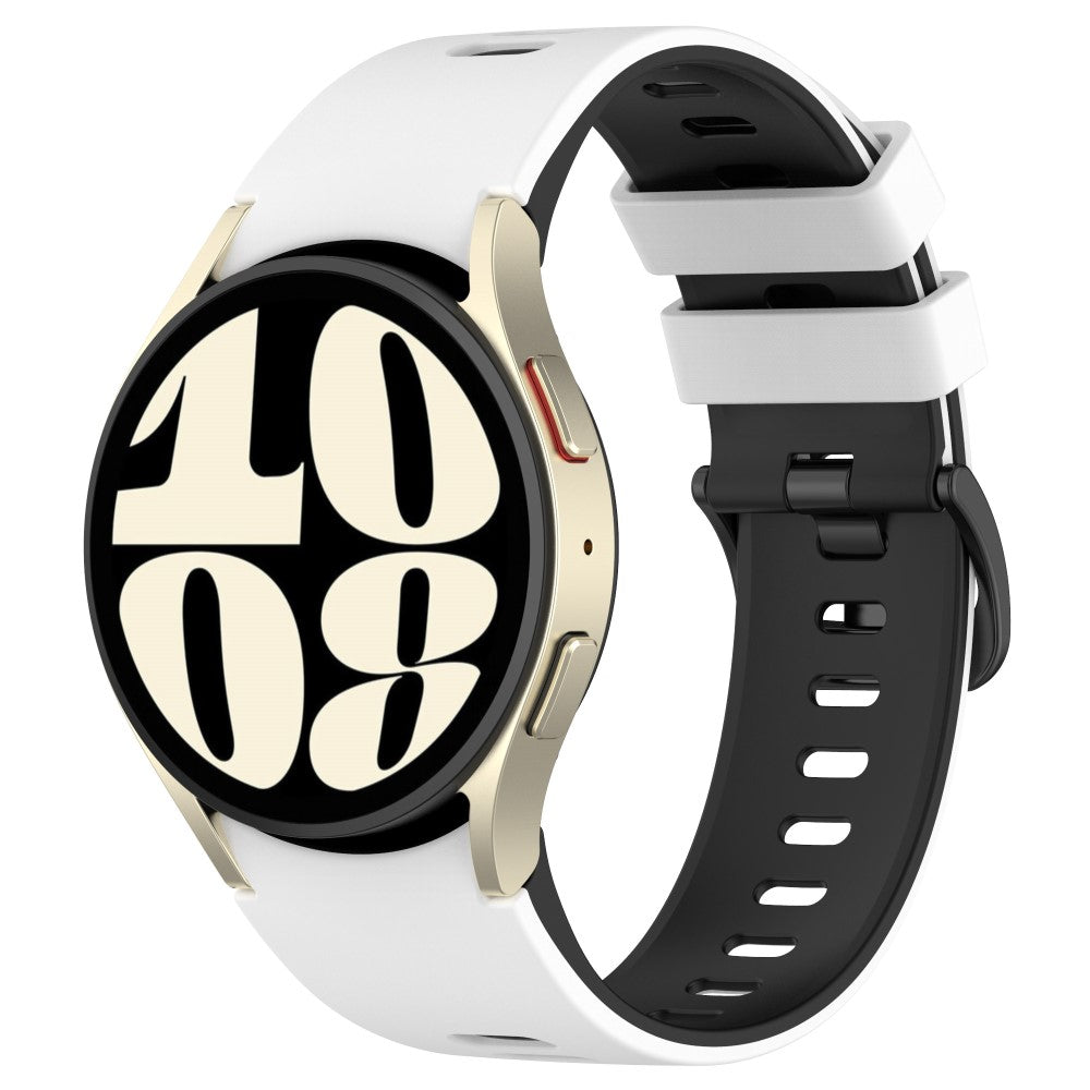 Klassisk Metal Og Silikone Universal Rem passer til Samsung Smartwatch - Hvid#serie_2
