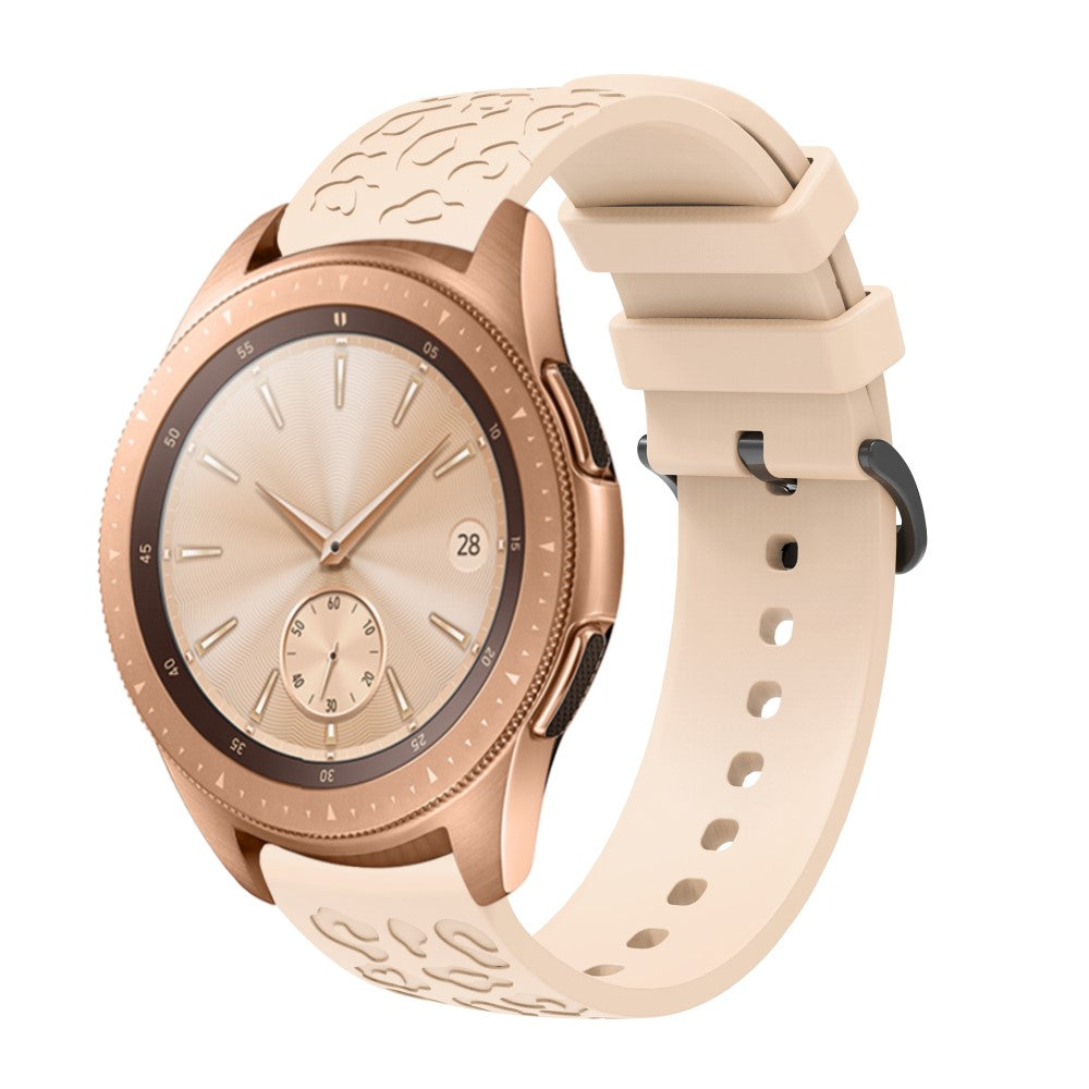 Samsung Gear S2 Classic / GarminMove Style / Huawei Watch GT 2 42mm Silicone Strap 20mm Laser Carving Watchband - Khaki#serie_6