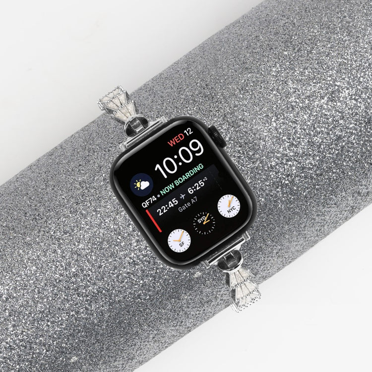 Vildt Godt Metal Og Rhinsten Universal Rem passer til Apple Smartwatch - Sølv#serie_051