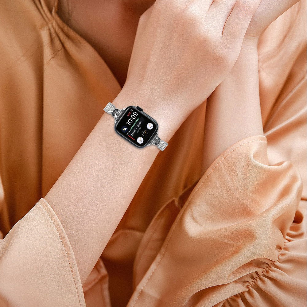 Vildt Godt Metal Og Rhinsten Universal Rem passer til Apple Smartwatch - Sølv#serie_051