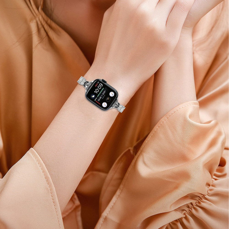 Vildt Godt Metal Og Rhinsten Universal Rem passer til Apple Smartwatch - Sølv#serie_051