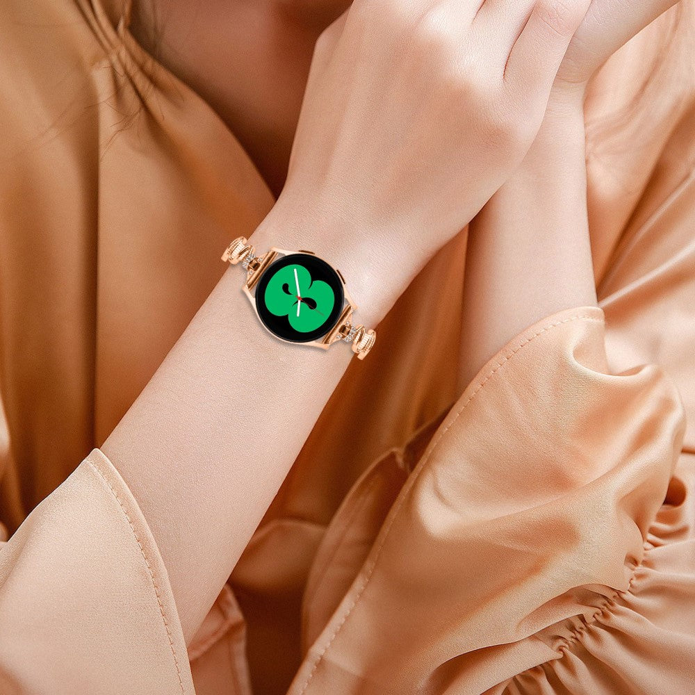 Kønt Metal Og Rhinsten Universal Rem passer til Samsung Smartwatch - Pink#serie_3