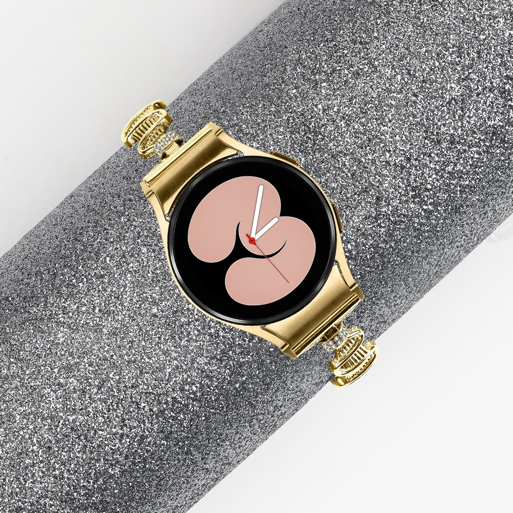 Samsung Galaxy Watch Universal 20mm Watch Band with Connector Alloy Bracelet Strap - Gold#serie_2