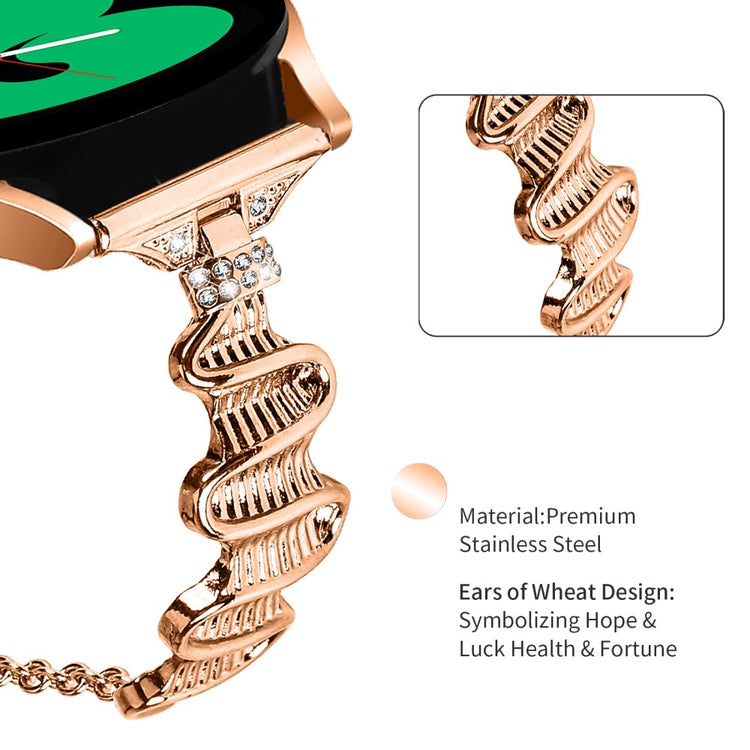 Fint Metal Og Rhinsten Universal Rem passer til Smartwatch - Pink#serie_3
