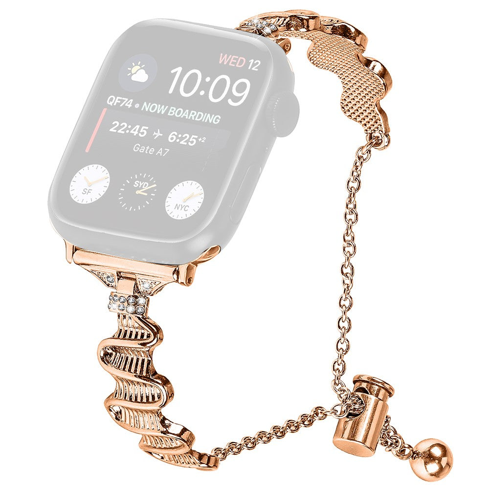 Tidsløst Metal Og Rhinsten Universal Rem passer til Apple Smartwatch - Pink#serie_3