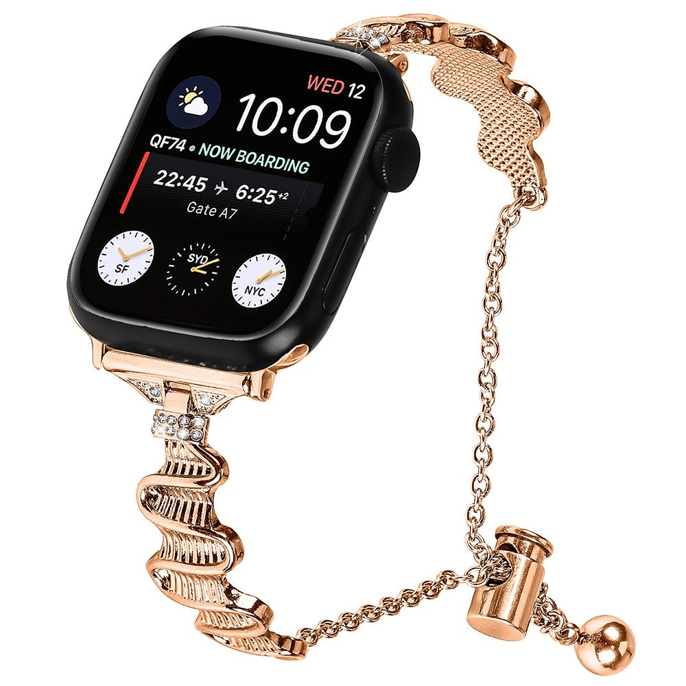 Tidsløst Metal Og Rhinsten Universal Rem passer til Apple Smartwatch - Pink#serie_3