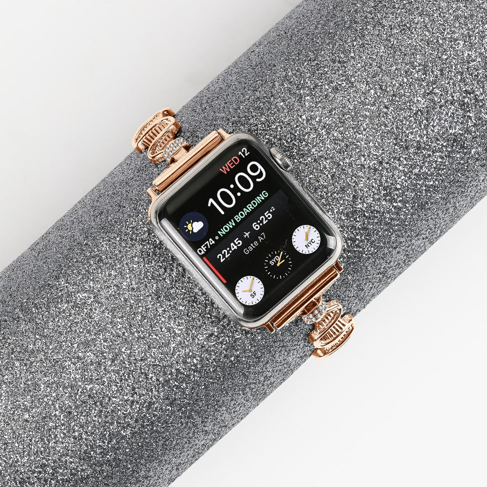 Tidsløst Metal Og Rhinsten Universal Rem passer til Apple Smartwatch - Pink#serie_3