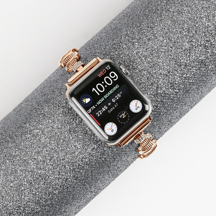 Tidsløst Metal Og Rhinsten Universal Rem passer til Apple Smartwatch - Pink#serie_3