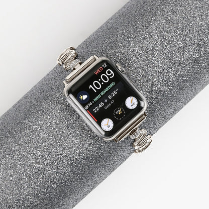 Tidsløst Metal Og Rhinsten Universal Rem passer til Apple Smartwatch - Sølv#serie_4