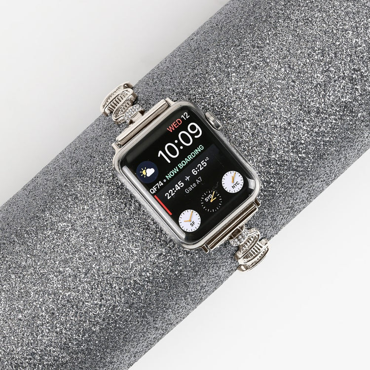 Tidsløst Metal Og Rhinsten Universal Rem passer til Apple Smartwatch - Sølv#serie_4