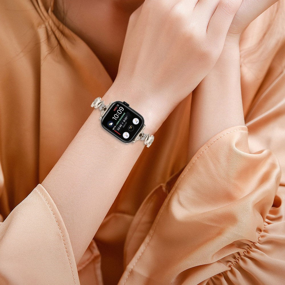 Tidsløst Metal Og Rhinsten Universal Rem passer til Apple Smartwatch - Sølv#serie_4