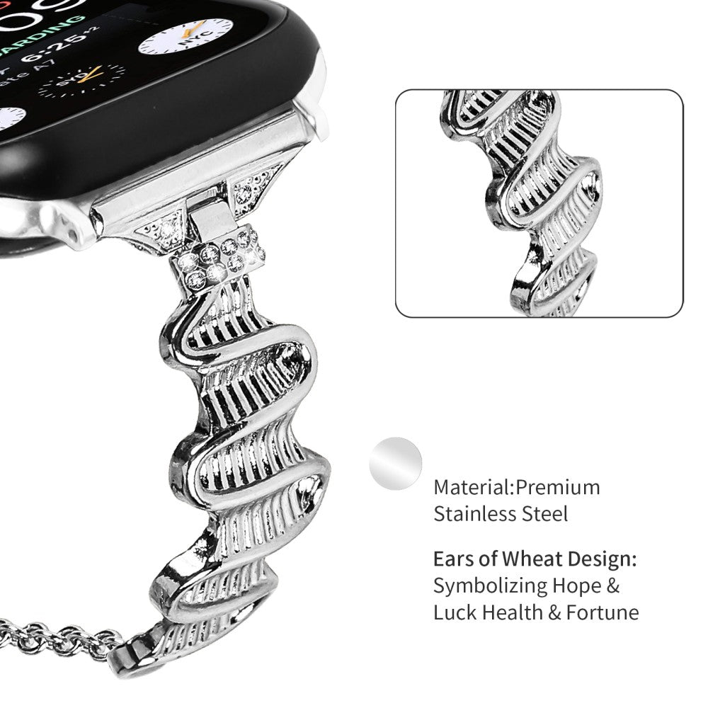 Tidsløst Metal Og Rhinsten Universal Rem passer til Apple Smartwatch - Sølv#serie_5