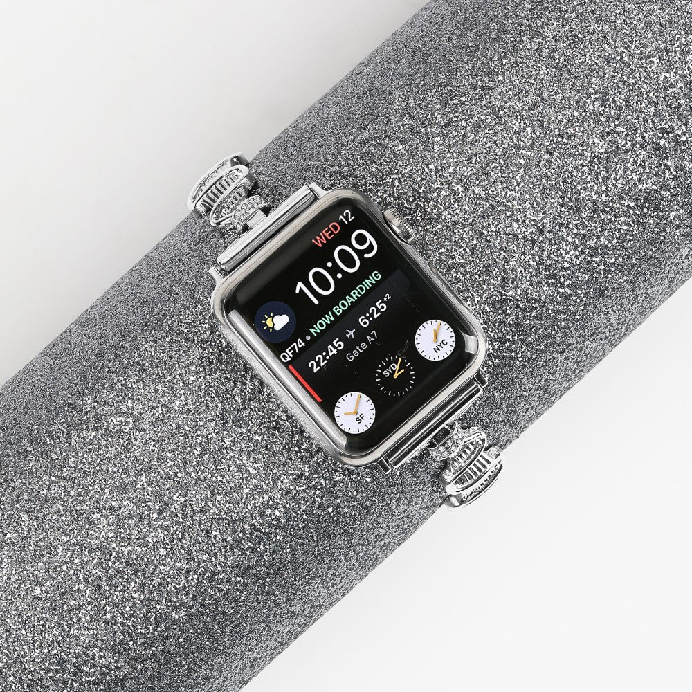 Tidsløst Metal Og Rhinsten Universal Rem passer til Apple Smartwatch - Sølv#serie_5