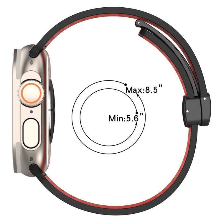 Magnetic Watch Bands Apple Watch Universal 49mm/45mm/44mm/42mm Dual-color Silicone Strap - Pink+White#serie_4