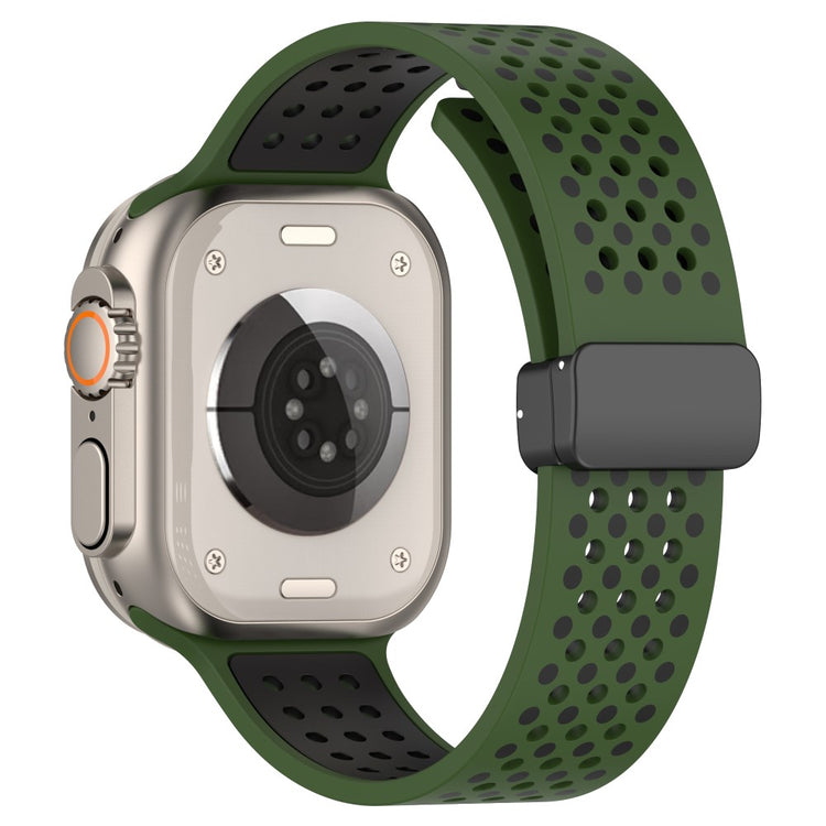 Sejt Silikone Universal Rem passer til Apple Smartwatch - Grøn#serie_11