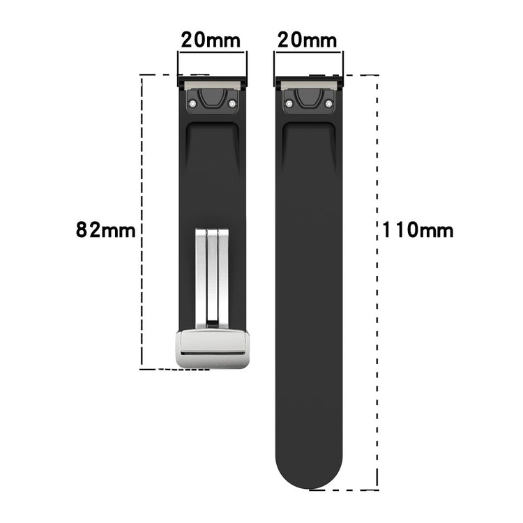Garmin Fenix 7S / 6S / 5S Magnetic Watchband 20mm Dual Color Silicone Watch Strap with Silver Buckle - Grey / White#serie_6