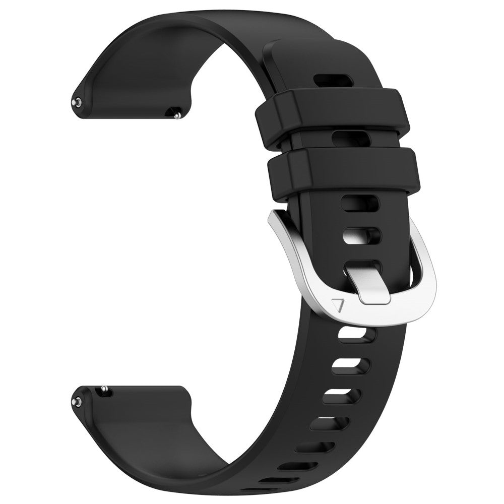 Huawei Watch GT 4 41mm / Garmin Venu 3S 18mm Watch Strap Liquid Silicone Wrist Band with Steel Buckle - Black#serie_1
