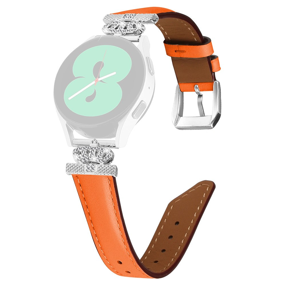 Fed Kunstlæder Og Rhinsten Universal Rem passer til Samsung Smartwatch - Orange#serie_1
