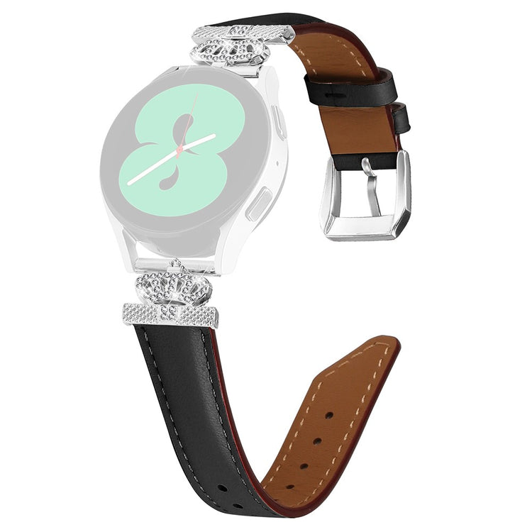 Fed Kunstlæder Og Rhinsten Universal Rem passer til Samsung Smartwatch - Sort#serie_3
