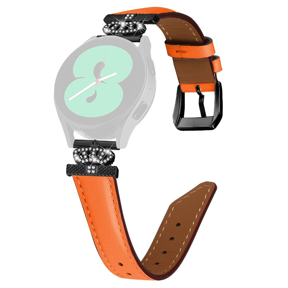 Fremragende Kunstlæder Og Rhinsten Universal Rem passer til Smartwatch - Orange#serie_1