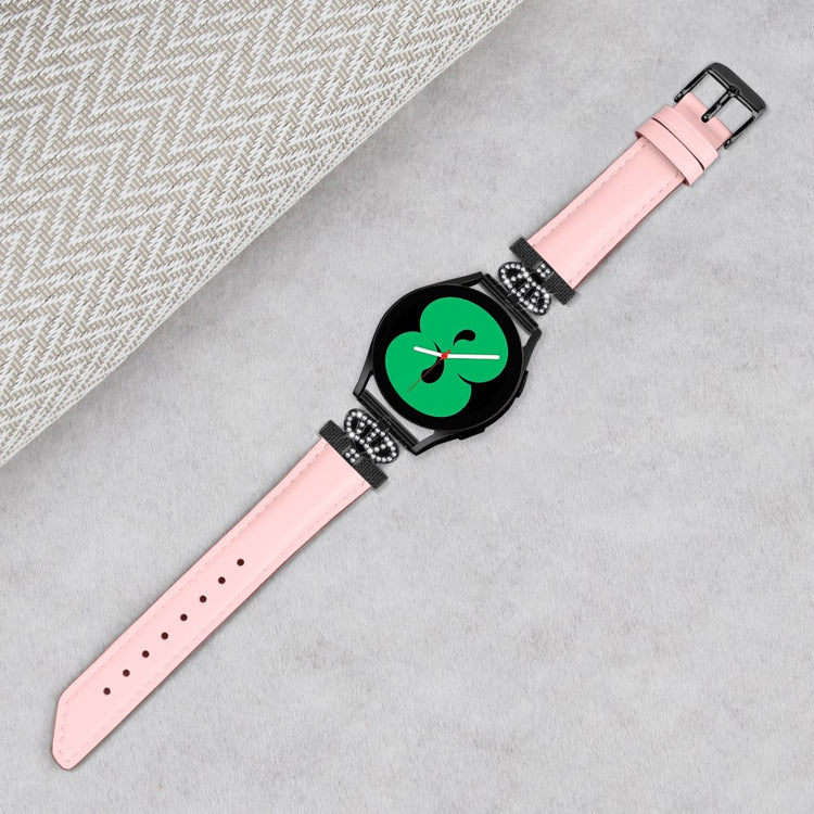 Fremragende Kunstlæder Og Rhinsten Universal Rem passer til Smartwatch - Pink#serie_2