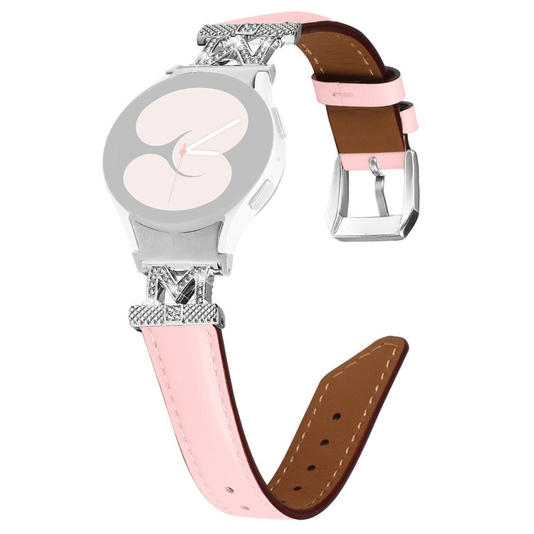 Fed Kunstlæder Og Rhinsten Universal Rem passer til Samsung Smartwatch - Pink#serie_3